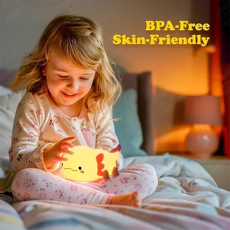 AliExpress Silicone Axolotl Night Light with Touch Control, view 4