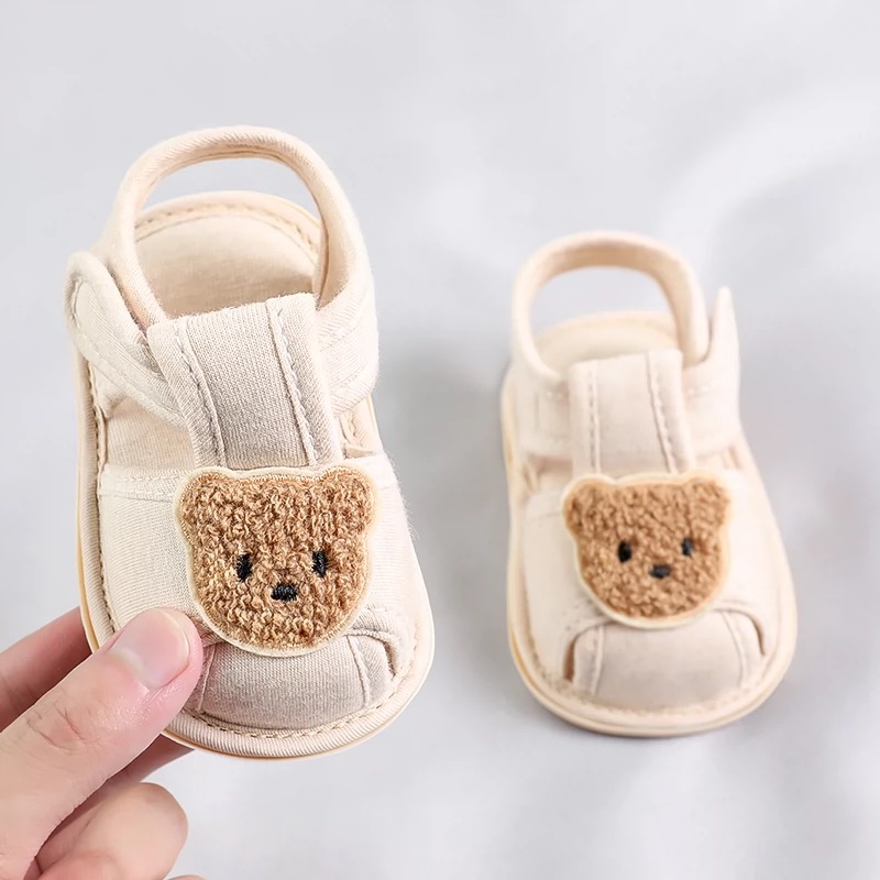 AliExpress Cute Bear Soft Sole Comfortable Sandals for Infants and Toddlers Baotou Anti Kick First Step Shoes 0-18 Months