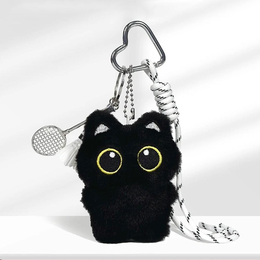 AliExpress Cute Black Cat Plush Keychain, view 4