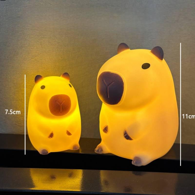 AliExpress Cute Capybara Night Light Cute Cartoon Silicone Creative Bedside Sleep Night Lamp Room Decor Birthday Christmas Gift, view 3