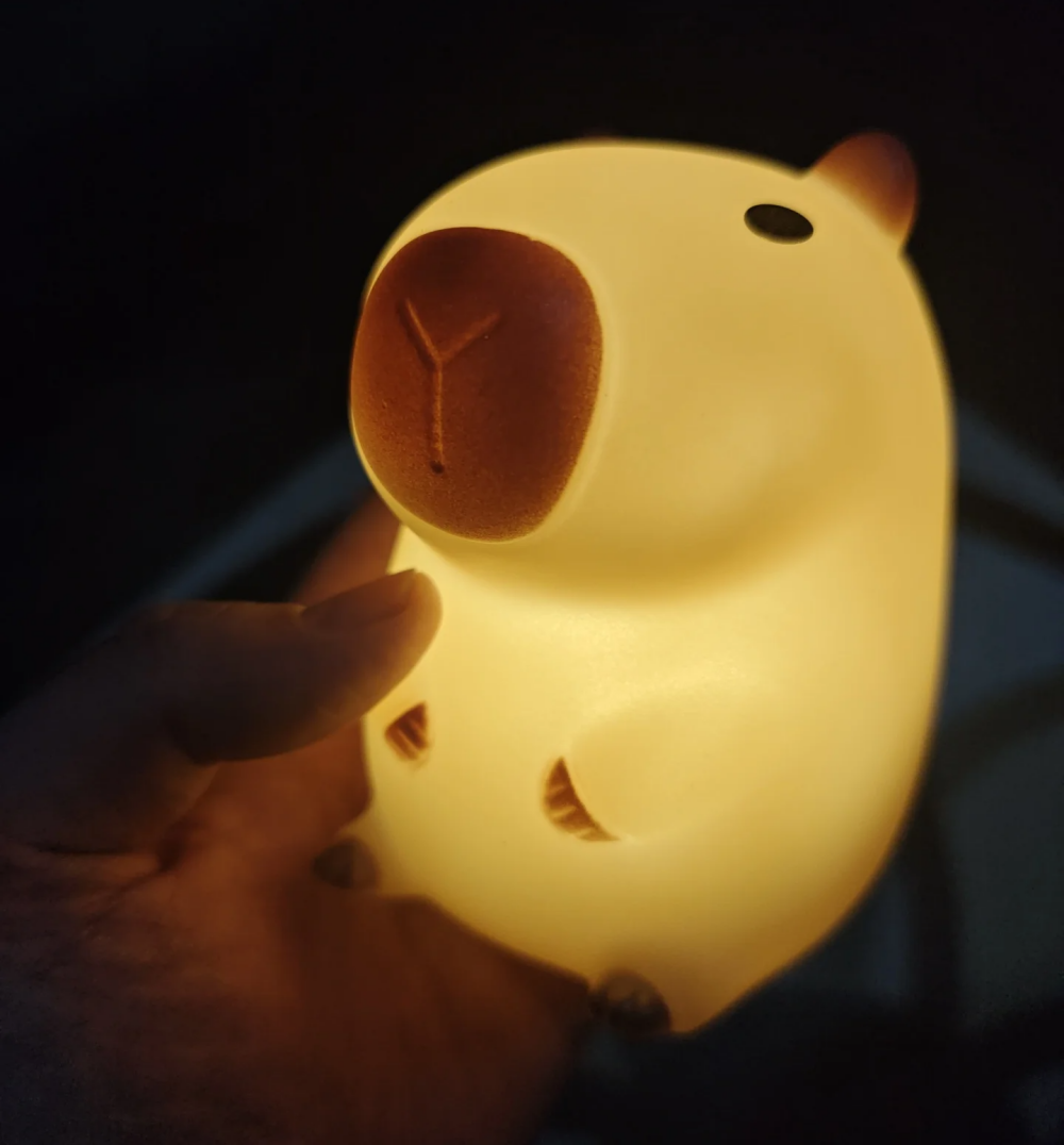 AliExpress Cute Capybara Night Light Cute Cartoon Silicone Creative Bedside Sleep Night Lamp Room Decor Birthday Christmas Gift, view 5