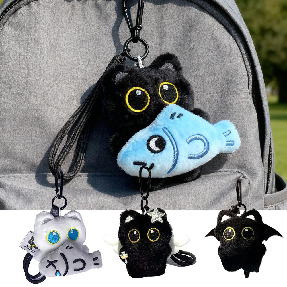 AliExpress Plush Black Cat Keychain and Bag Charm