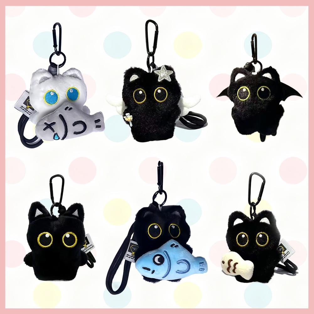 AliExpress Plush Black Cat Keychain and Bag Charm, view 3