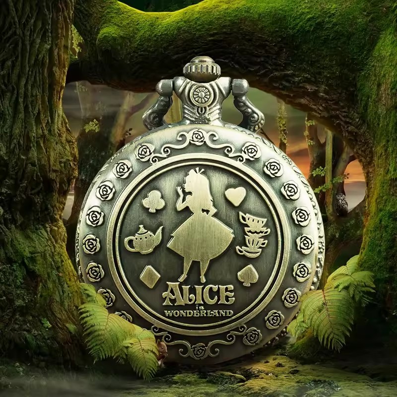 AliExpress Forest Theme Quartz Pocket Watch Necklace, view 2