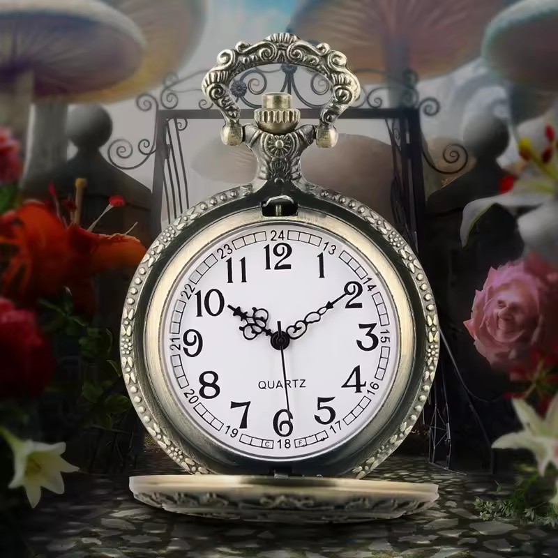 AliExpress Forest Theme Quartz Pocket Watch Necklace, view 5