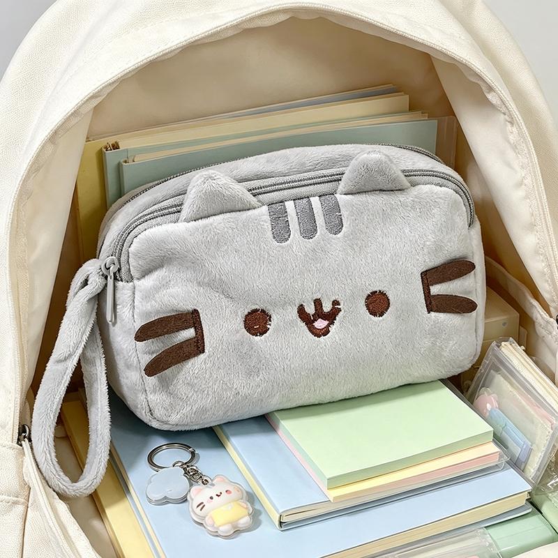 AliExpress Cute Pusheen Pencil Case Cartoon Fat Cat Large Capacity Student Stationery Storage Pouch Multi Purpose Travel Cosmetic Bag Gifts