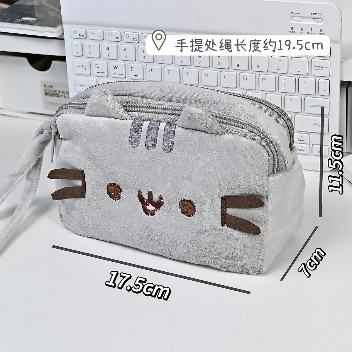 AliExpress Cute Pusheen Pencil Case Cartoon Fat Cat Large Capacity Student Stationery Storage Pouch Multi Purpose Travel Cosmetic Bag Gifts, view 6