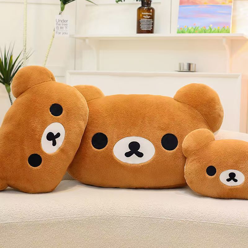 AliExpress Cute Rilakkuma Plush Warm Hand Pillow Cartoon Bear Peluche Stuffed Toy Soft Cushion Birthday Gift, view 2