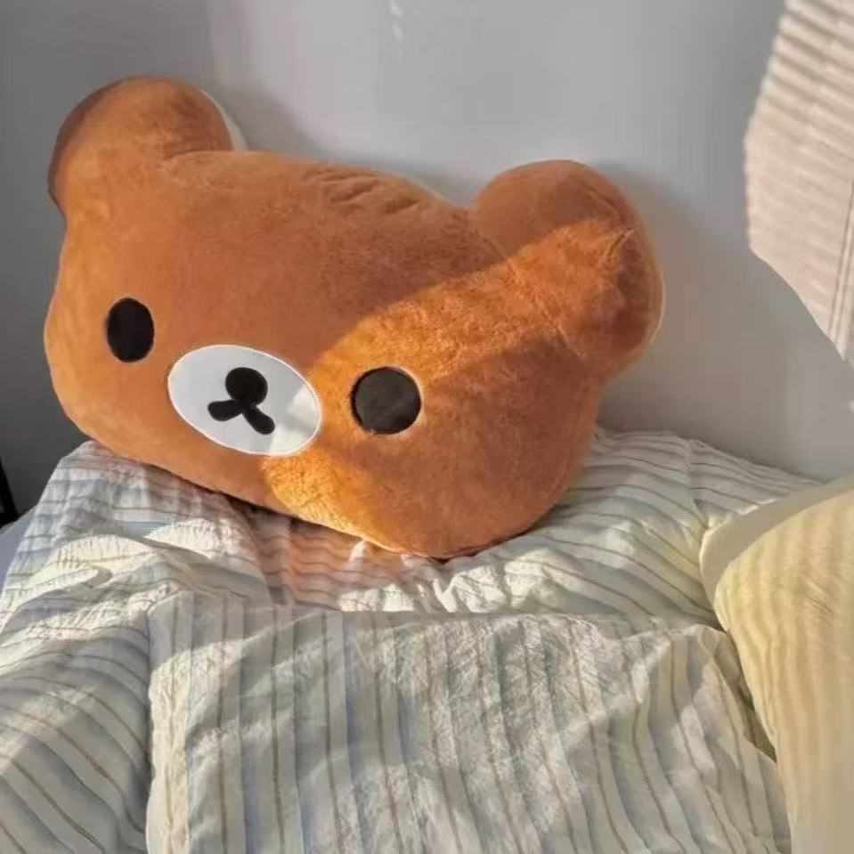 AliExpress Cute Rilakkuma Plush Warm Hand Pillow Cartoon Bear Peluche Stuffed Toy Soft Cushion Birthday Gift, view 3