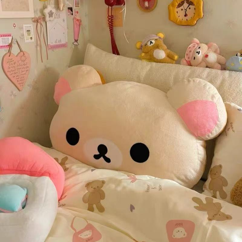 AliExpress Cute Rilakkuma Plush Warm Hand Pillow Cartoon Bear Peluche Stuffed Toy Soft Cushion Birthday Gift, view 4