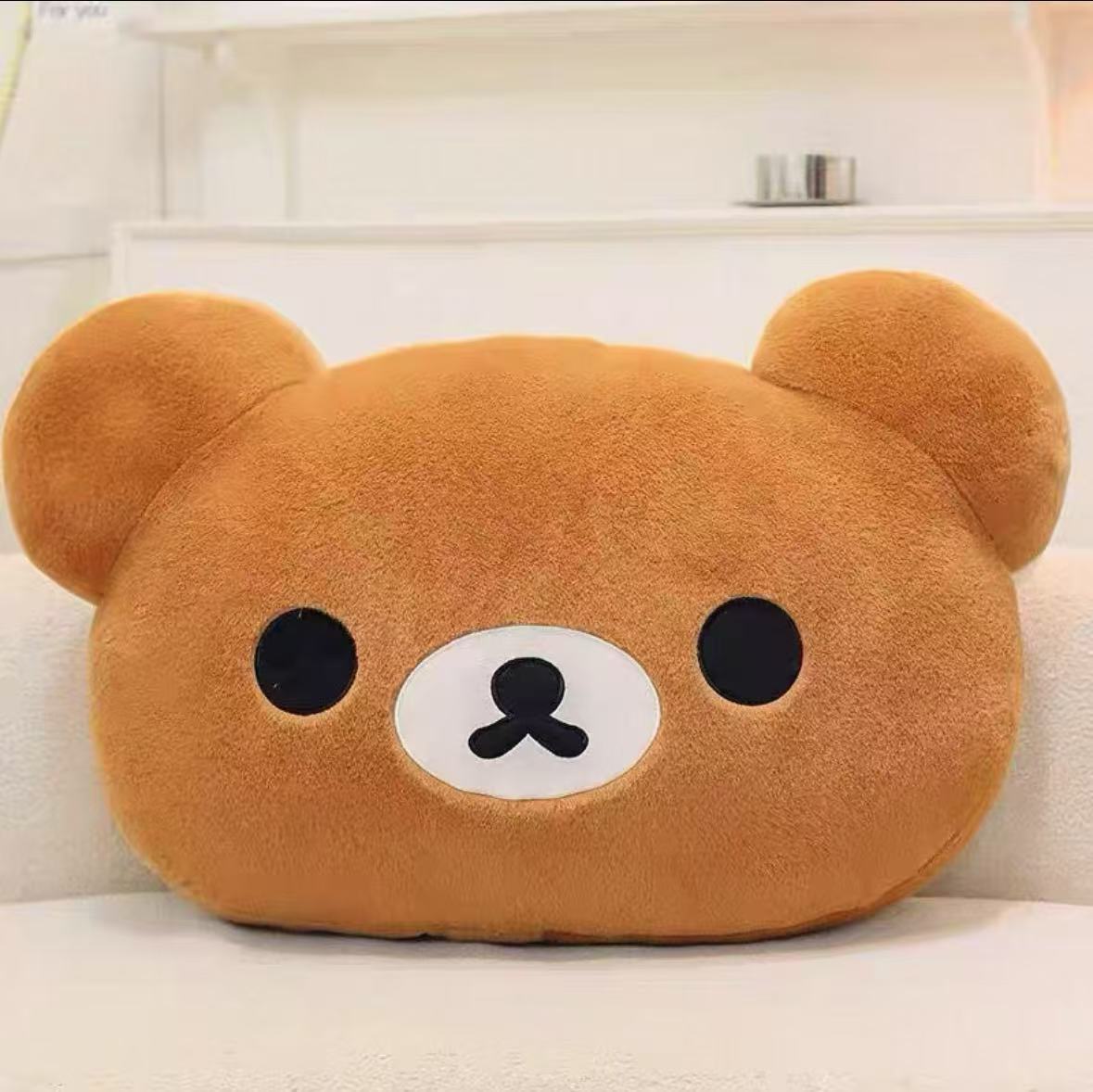 AliExpress Cute Rilakkuma Plush Warm Hand Pillow Cartoon Bear Peluche Stuffed Toy Soft Cushion Birthday Gift, view 5