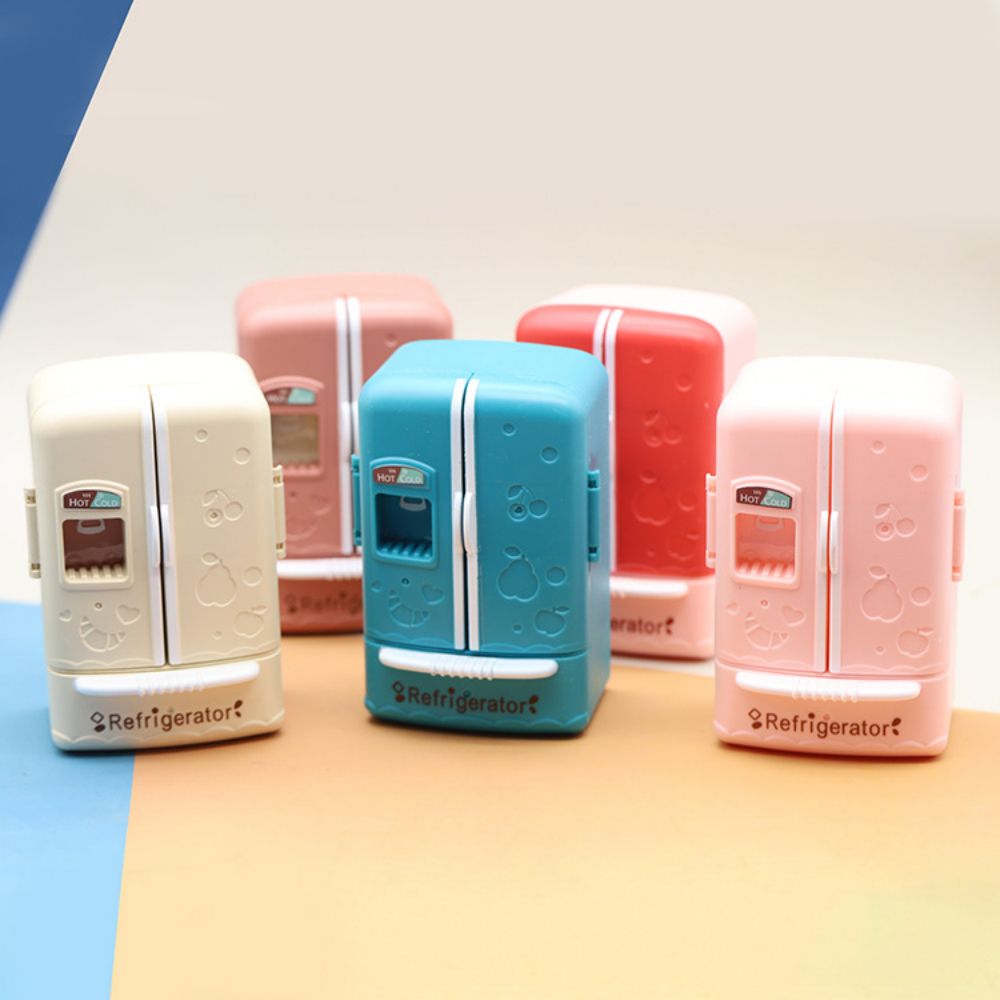 AliExpress Cute Simulation Microfilm Furniture Double Door Refrigerator 1:12 Dollhouse Kitchen Model Decorations For Girl Birthday Gifts, view 6