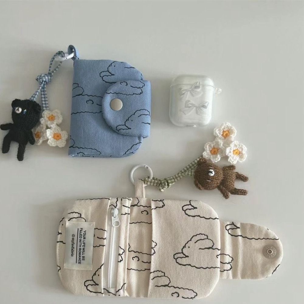 AliExpress Cute Student Coin Purse Card Simplicity Floral Korean Fashion Wallet Card Holder for Girls Portable Cute Small Storage Bag