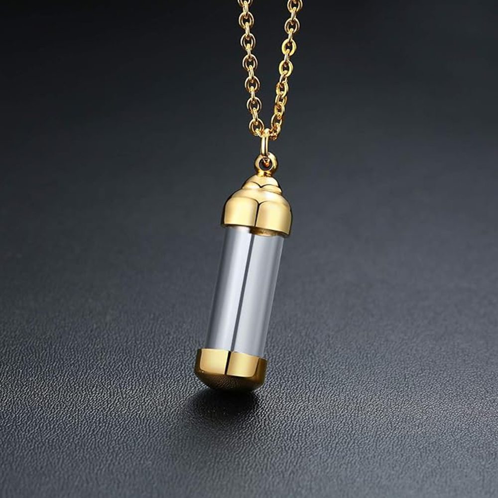 AliExpress Clear Cylinder Vial Keepsake Urn Necklace, view 3