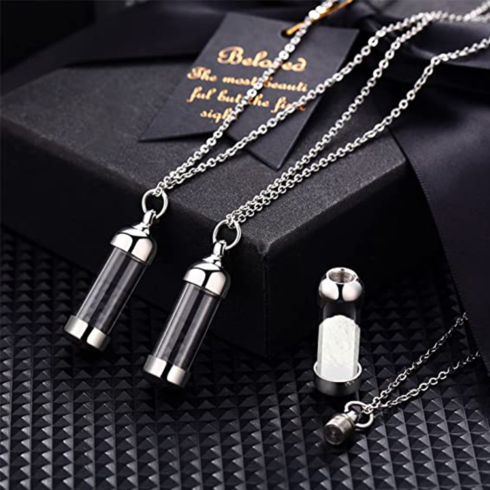 AliExpress Clear Cylinder Vial Keepsake Urn Necklace, view 4