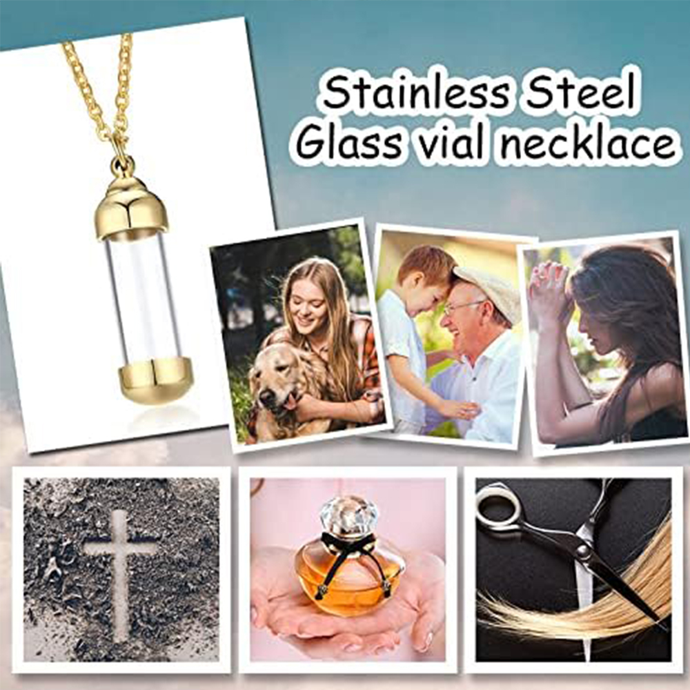AliExpress Clear Cylinder Vial Keepsake Urn Necklace, view 6