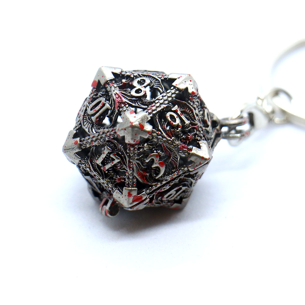 AliExpress D20 Metal Hollow Box+7pcs Metal Dice Set, Portable Board Game Dice Mini Kit, view 5