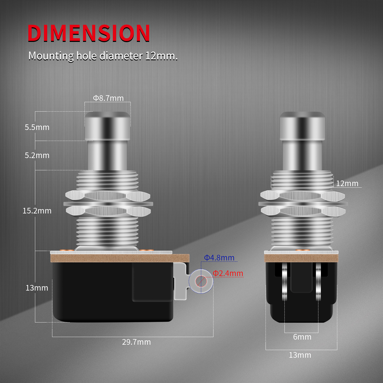 AliExpress DaierTek 10PCS SPST Momentary Soft Touch Foot Switch Normally Open 2 PIN Stomp Box Push Button Footswitch for Guitar Effect Peda, view 2