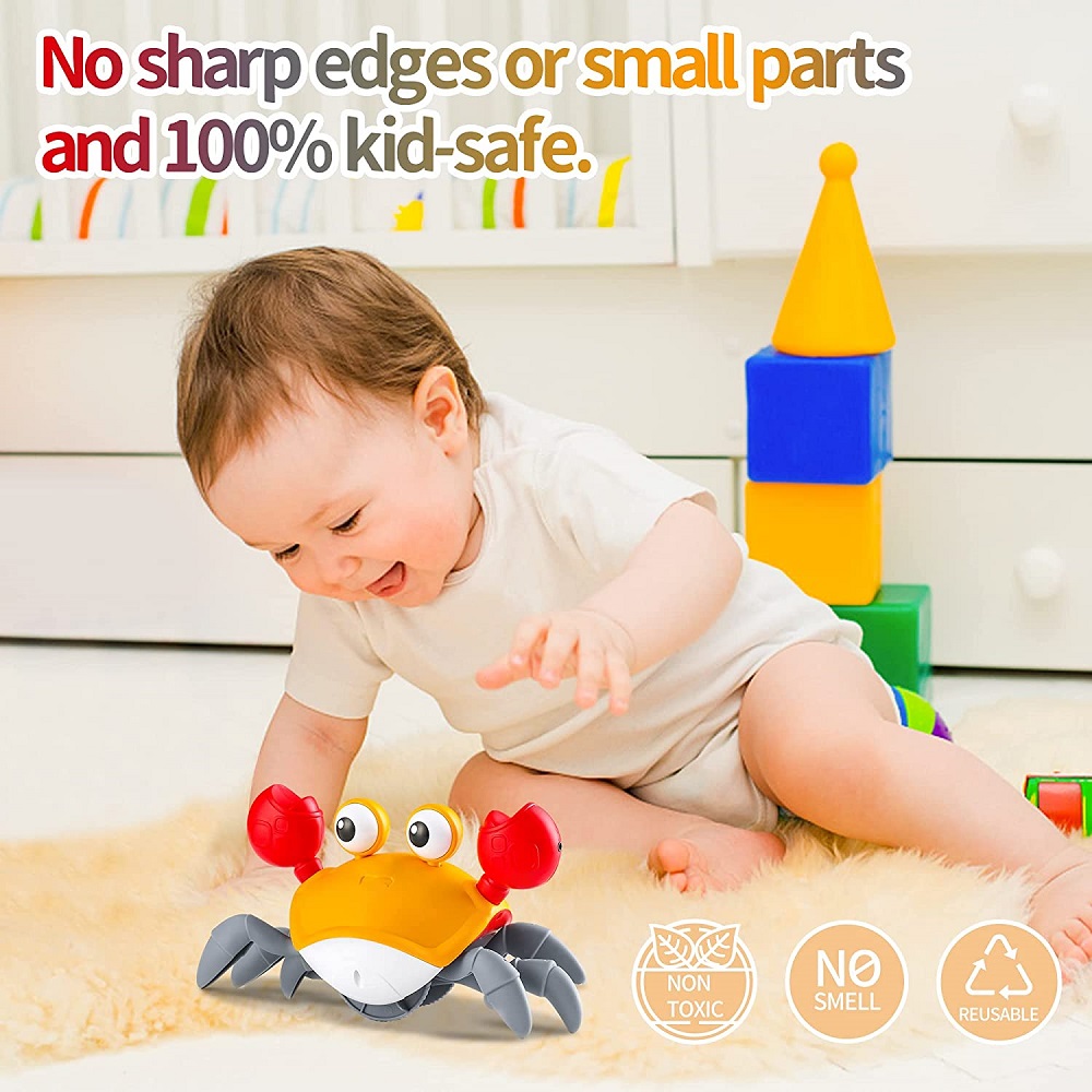 AliExpress Dancing Crab Run Away Toy for Babies Crawling Interactive Escape Crabs Baby Birthday Thanksgiving Christmas Gift Battery Edition, view 3