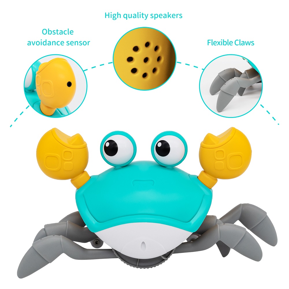 AliExpress Dancing Crab Run Away Toy for Babies Crawling Interactive Escape Crabs Baby Birthday Thanksgiving Christmas Gift Battery Edition, view 4