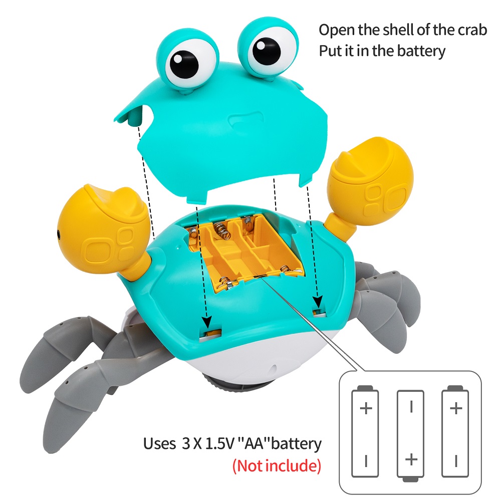 AliExpress Dancing Crab Run Away Toy for Babies Crawling Interactive Escape Crabs Baby Birthday Thanksgiving Christmas Gift Battery Edition, view 6
