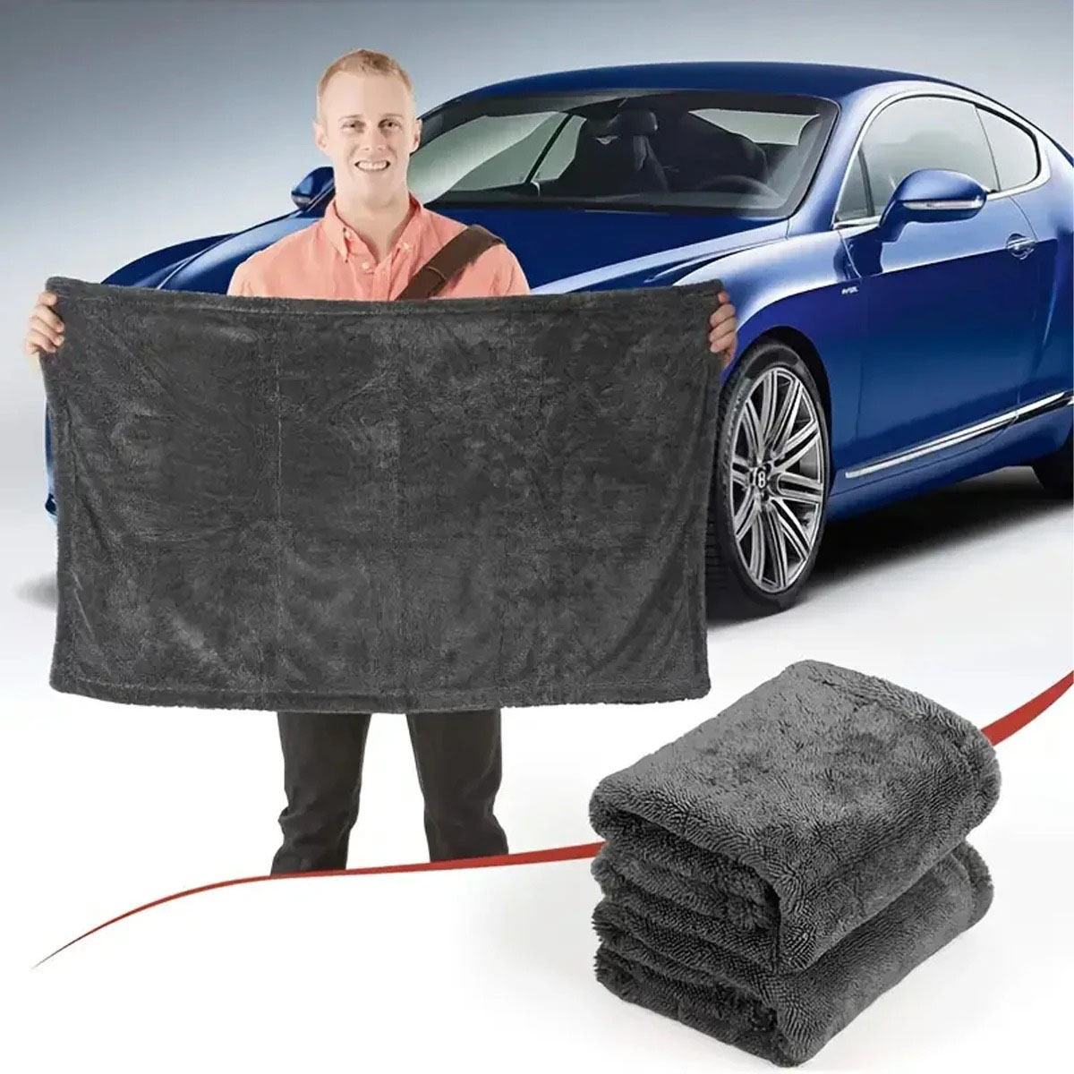 AliExpress Oversized Microfiber Car Drying Towel (Dark Gray)
