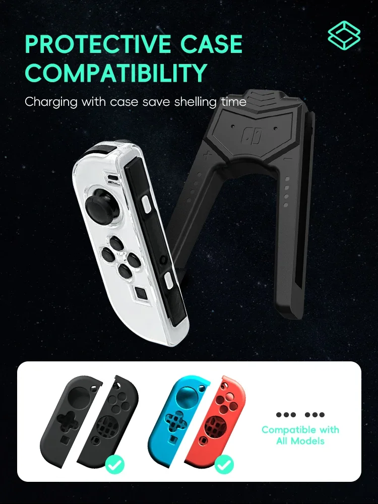 AliExpress DATA FROG Charging Grip for Switch Controller, Joycon Charging Handle Bracket for Switch/OLED/Lite Game Console Accessories, view 2