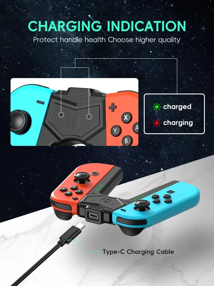 AliExpress DATA FROG Charging Grip for Switch Controller, Joycon Charging Handle Bracket for Switch/OLED/Lite Game Console Accessories, view 3
