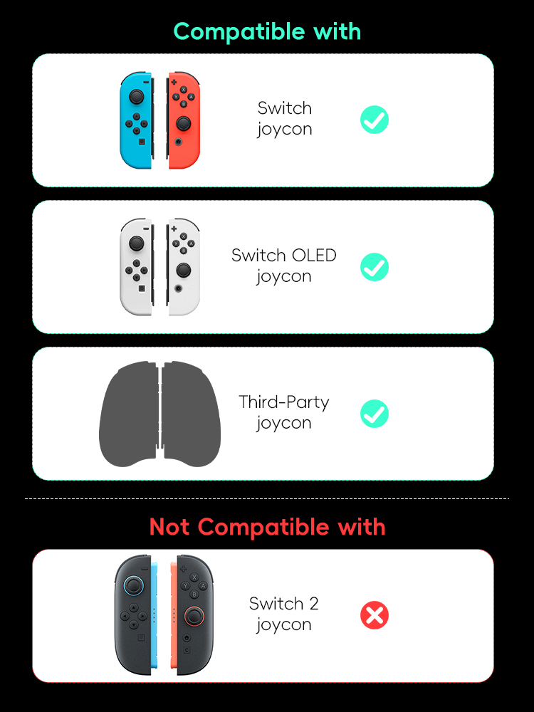 AliExpress DATA FROG Charging Grip for Switch Controller, Joycon Charging Handle Bracket for Switch/OLED/Lite Game Console Accessories, view 6