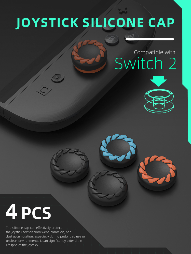 AliExpress DATA FROG Silicone Thumb Grip Cap Protective Cover for Switch 2 Controllers, Anti-Slip Gamepad Accessories, view 2