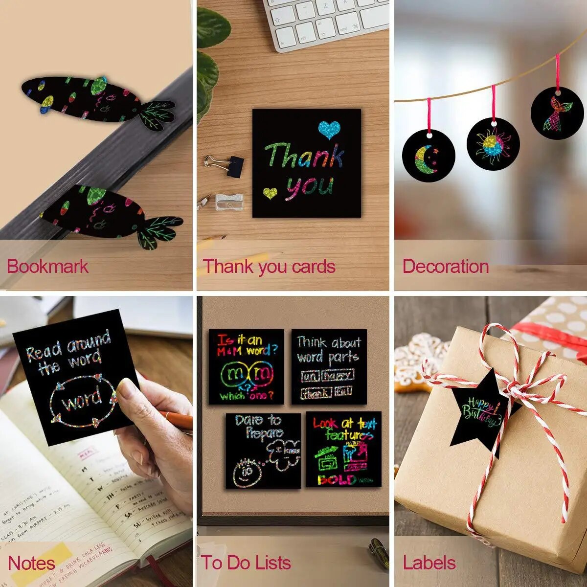AliExpress Dazzling Scratch Painting Parent Child Interactive Toys Note Cards Handmade Painting, view 4