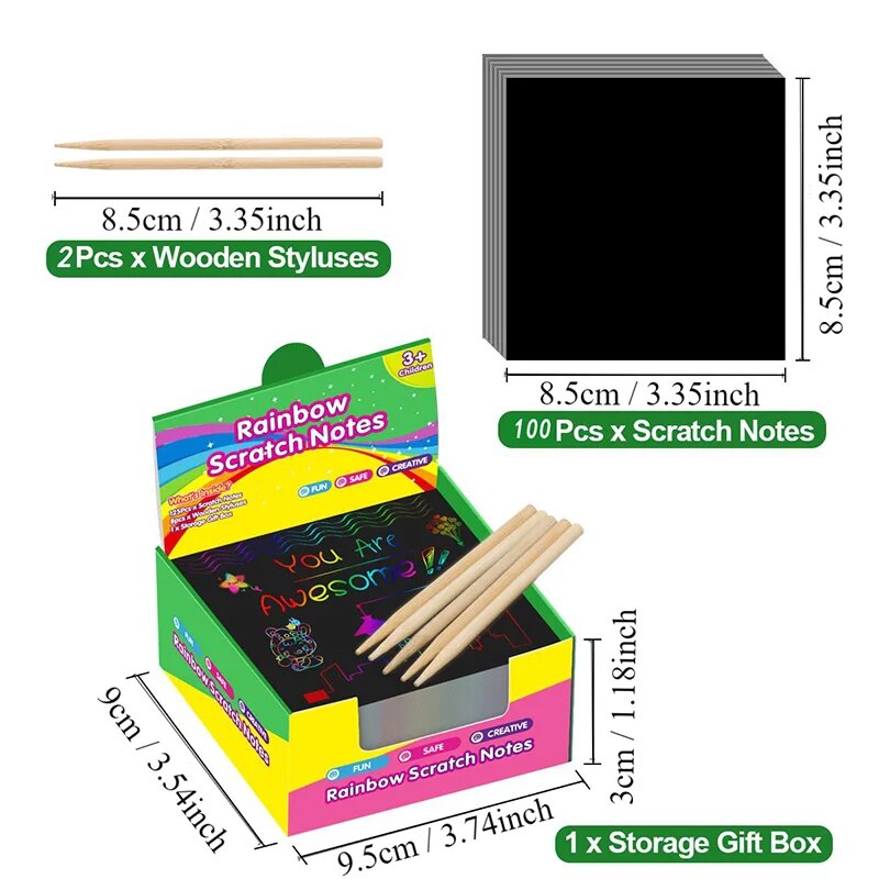 AliExpress Dazzling Scratch Painting Parent Child Interactive Toys Note Cards Handmade Painting, view 2
