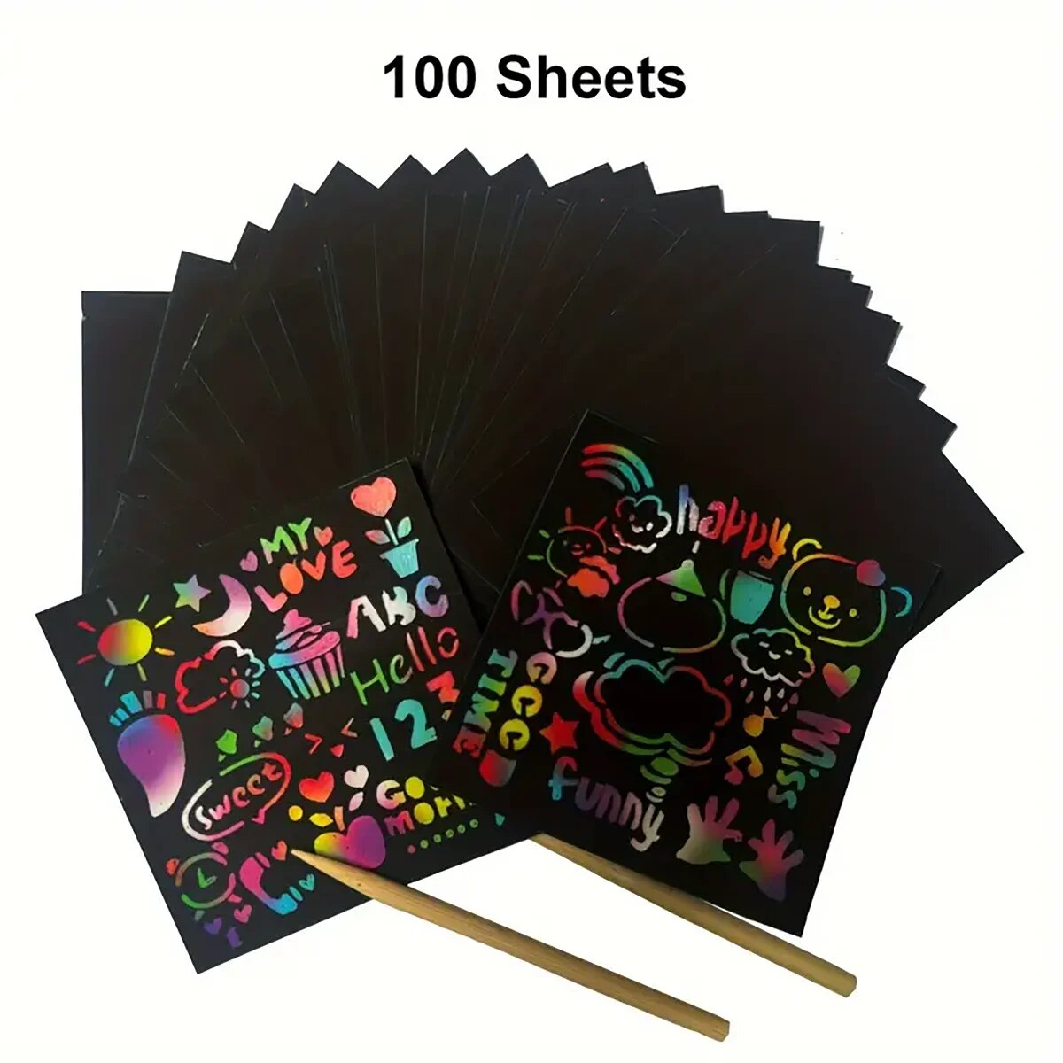 AliExpress Dazzling Scratch Painting Parent Child Interactive Toys Note Cards Handmade Painting, view 5
