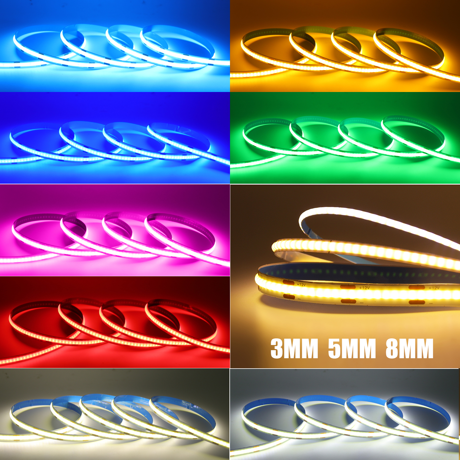 AliExpress 12V COB LED Flexible Strip Light, view 4