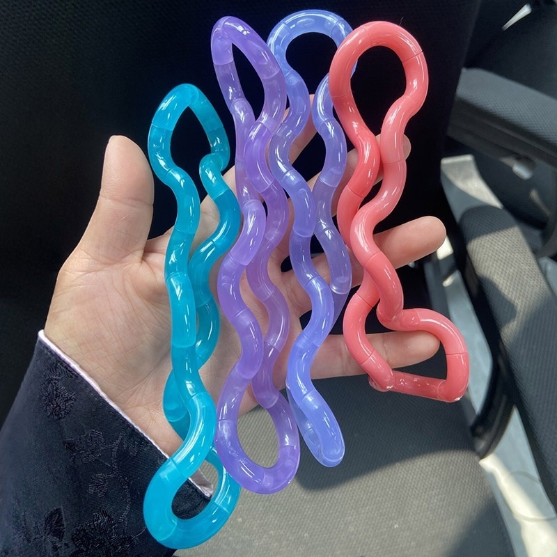 AliExpress Deformable Tangle Rope Fidget Toy Unlockable Twisting Knot Toy Stress Anxiety Relief Desktop Ornament Funny Party Gift Adults, view 3
