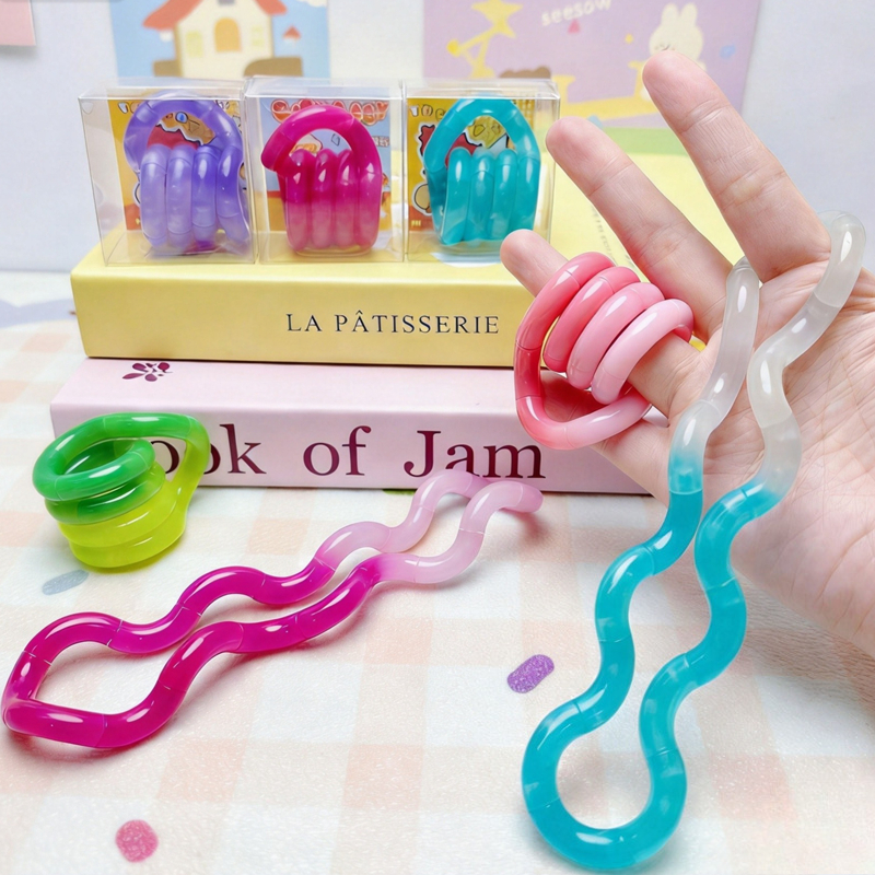 AliExpress Deformable Tangle Rope Fidget Toy Unlockable Twisting Knot Toy Stress Anxiety Relief Desktop Ornament Funny Party Gift Adults, view 4