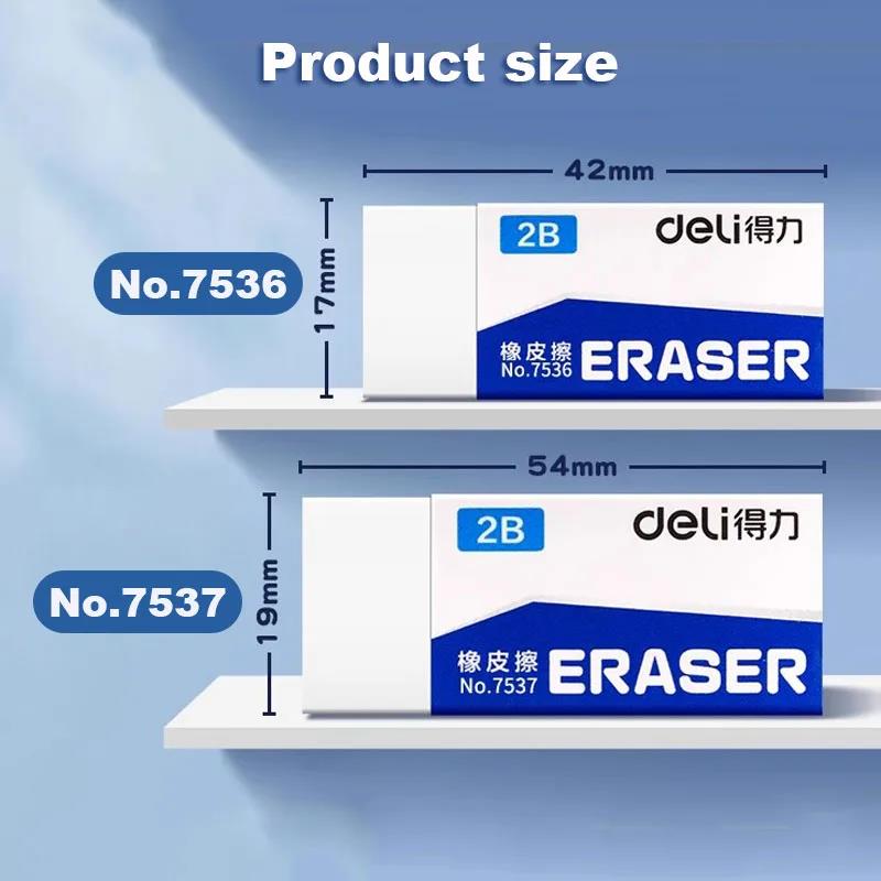 AliExpress Deli 5/10pcs 2B Eraser Clean and Mess Free Student Exam Office Sketch Soft Eraser for Kids Correction Supplies Pencil Rubber, view 2