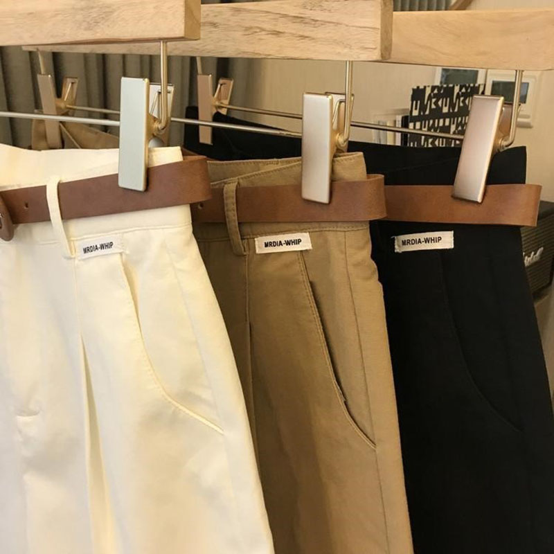 AliExpress [Delivery Belt] Summer New Wide Leg Shorts Thin Cotton A-frame Shorts Office Ladies Classic Loose Casual Zipper Shorts for Women, view 6