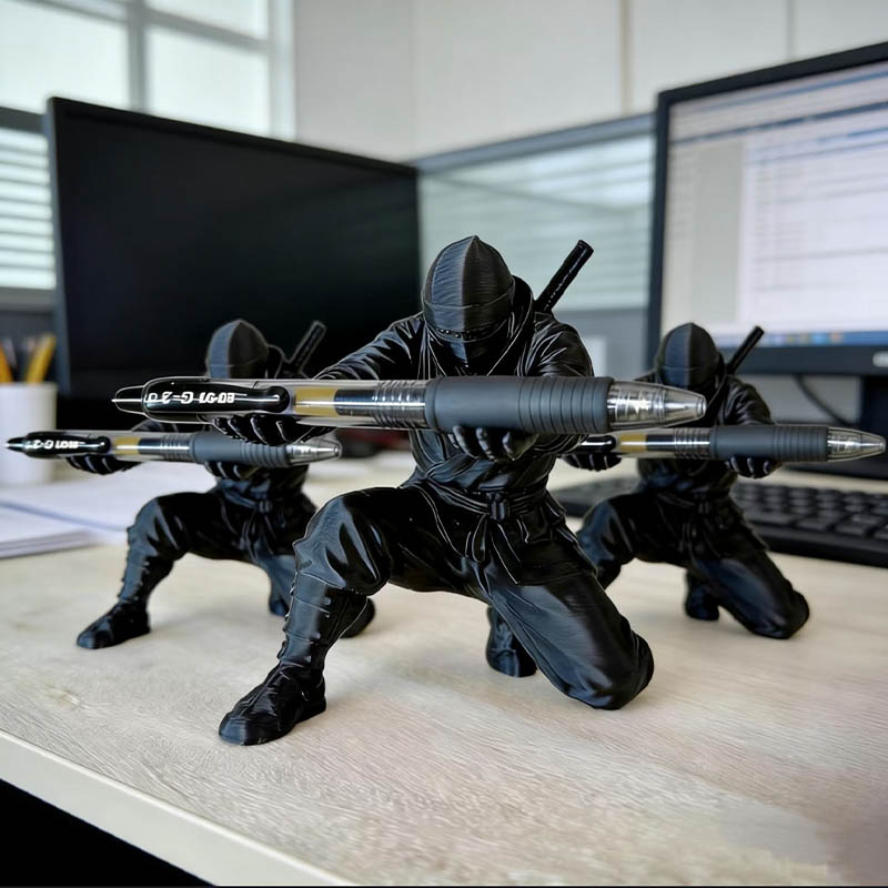 AliExpress 3D Printed Ninja Figurine Pen Holder, view 2