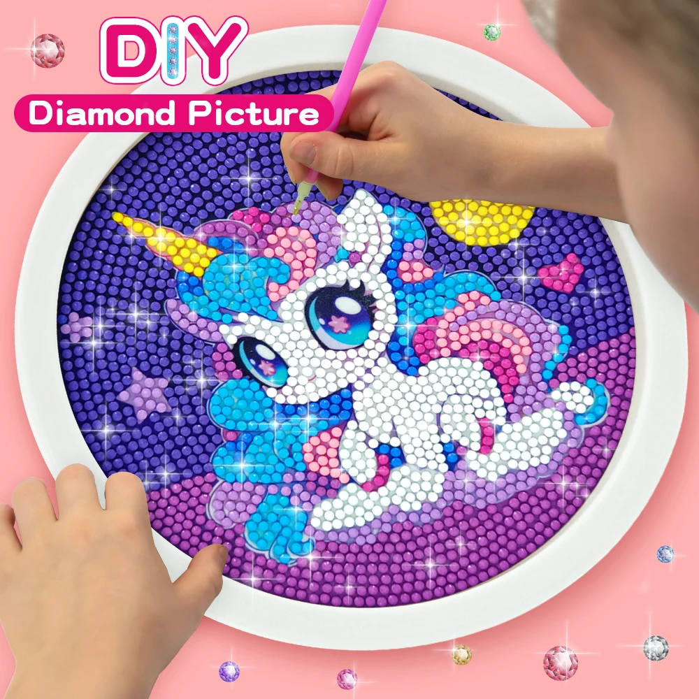 AliExpress Diamond Painting Set Cute Unicorn Beginner Diamond Painting Set 5D DIY Children and Adults Diamond Painting Photo Frame Craft