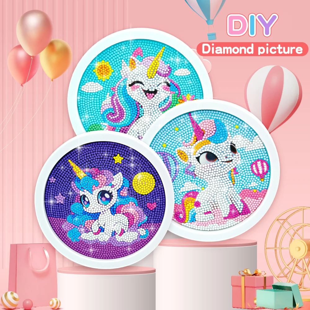 AliExpress Diamond Painting Set Cute Unicorn Beginner Diamond Painting Set 5D DIY Children and Adults Diamond Painting Photo Frame Craft, view 2