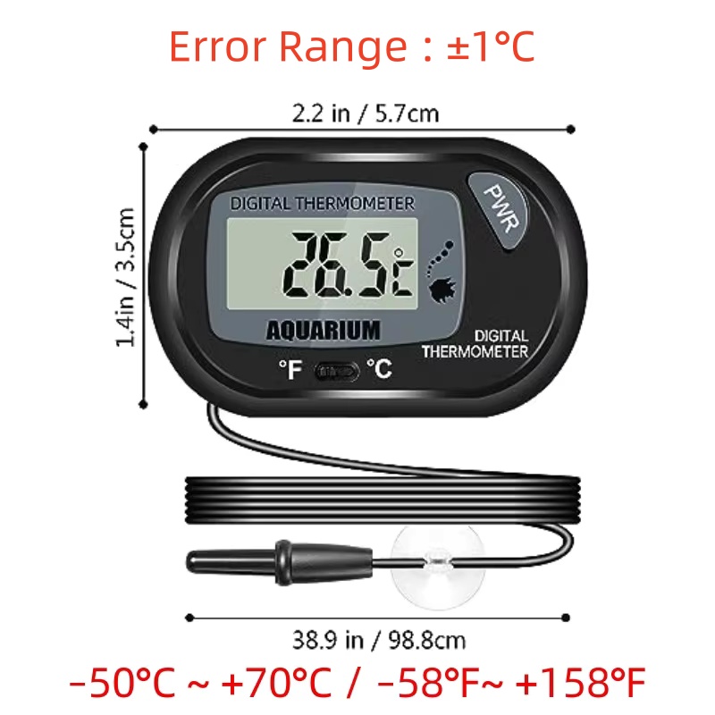 AliExpress Digital Aquarium Thermometer with Probe Suction Cup Fish Tank Water Electronic Thermometer Measurement Degrees Celsius ℃, view 6