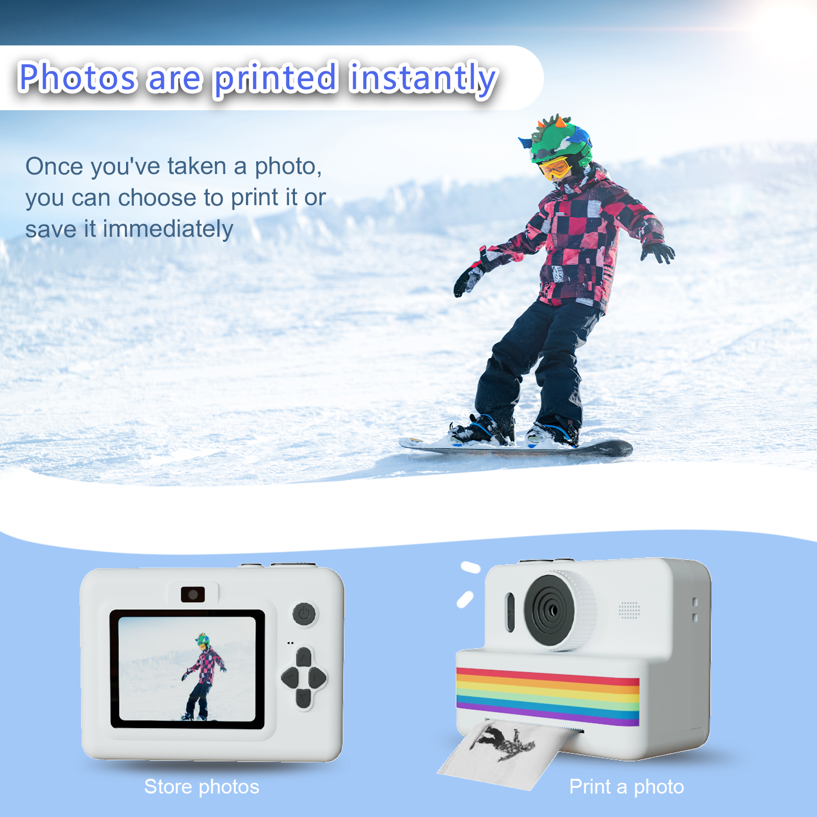 AliExpress Digital Children Camera For Photography Mini Printer Portable Thermal Instant Print Photo Kids Camera 2.8inch HD Video Toy Gifts, view 2