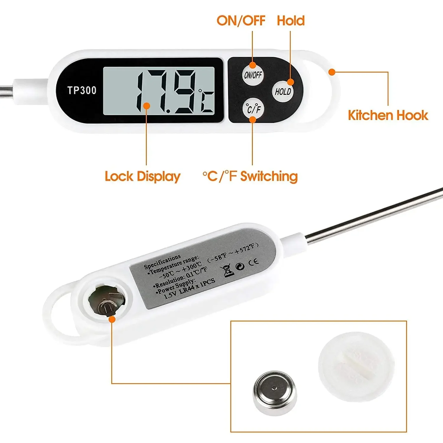 AliExpress Digital Kitchen Meat Thermometer with LCD, view 3