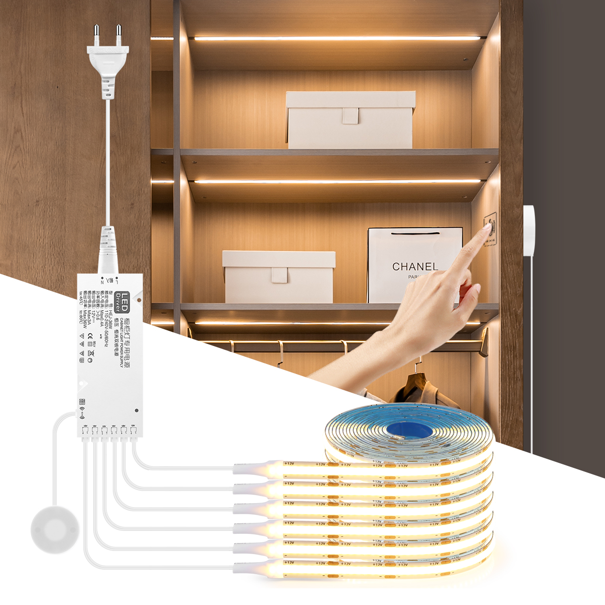 AliExpress Dimmable COB LED Cabinet Light with Motion Sensor