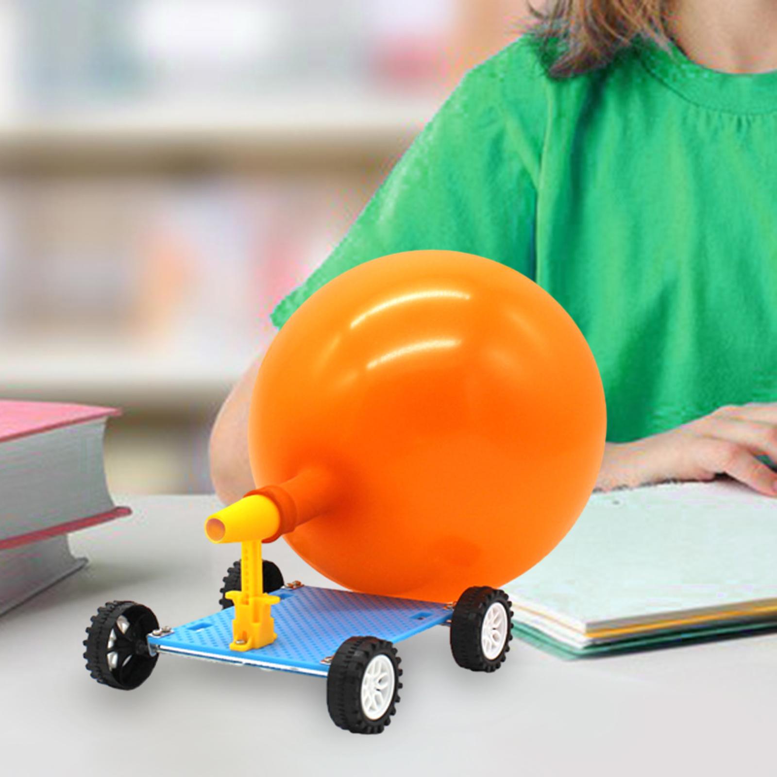 AliExpress DIY Balloon Car Racer 3D Puzzle Science Experiment Kits Balloon Powered Car for Boy Girls Kids Birthday Gift Children, view 4