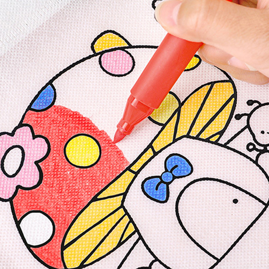 AliExpress DIY Graffiti Bags with Coloring Marker Painting Non-Woven Gift Bags For Kids Arts Crafts Color Filling Drawing Toys For Boy Girl, view 6