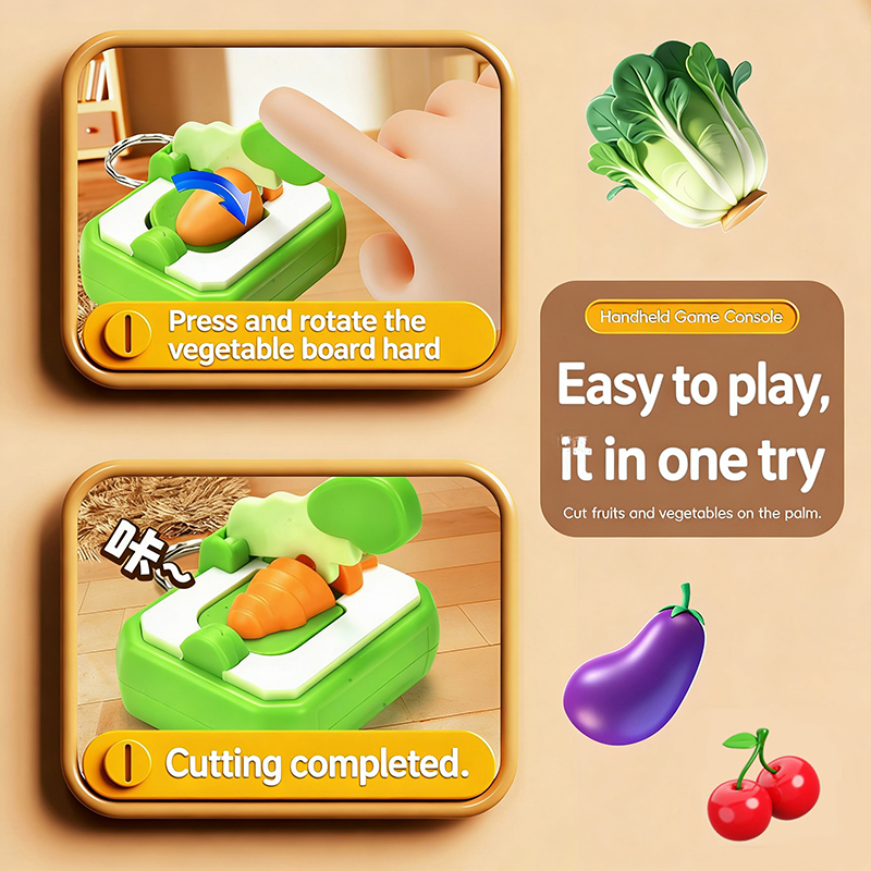 AliExpress DIY Keychain Carrot-cutting Creative Mini Cutting Fun Stress-relieving Toy Interesting Toy Gift, view 3