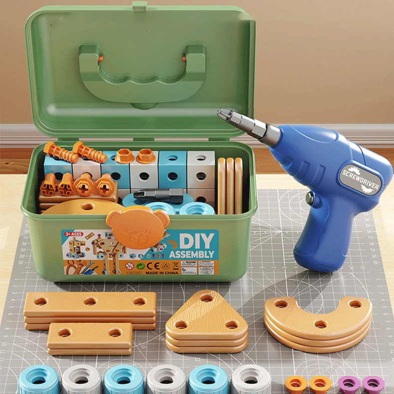 AliExpress DIY Nut Hand Disassembly Assembly Puzzle Simulated Screwing Toolbox Early Educational Kids Toy Shape Insert Blocks Toys For Boys, view 2