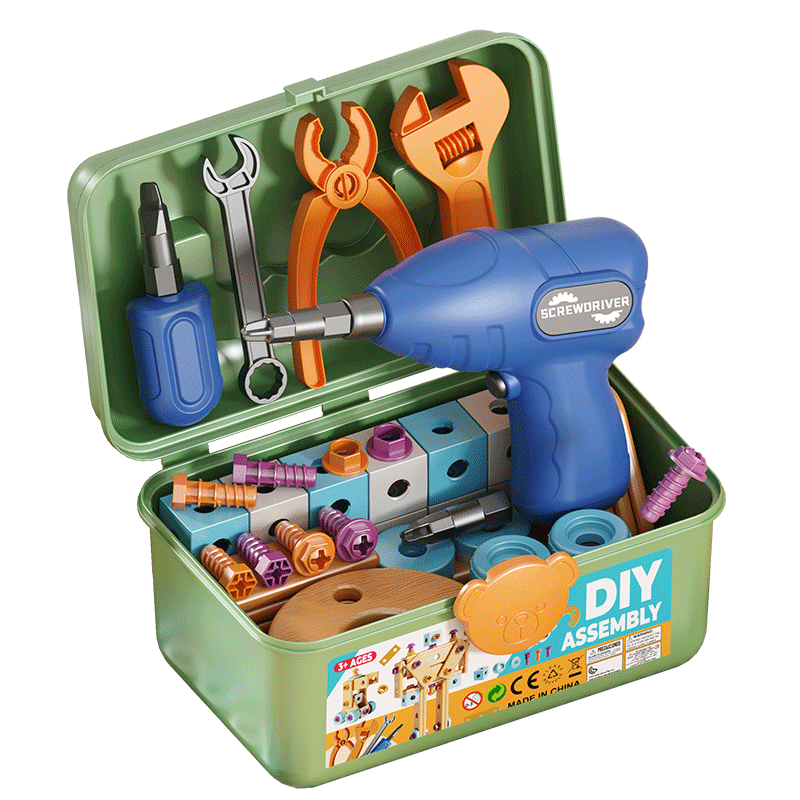 AliExpress DIY Nut Hand Disassembly Assembly Puzzle Simulated Screwing Toolbox Early Educational Kids Toy Shape Insert Blocks Toys For Boys, view 5